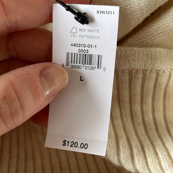 Banana Republic Cream Off The Shoulder Sweater Dress - Picture 4 of 6